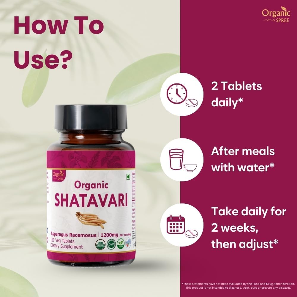 Shatavari 120 Tablets | Organic & Natural | Support Women’s & Immunity