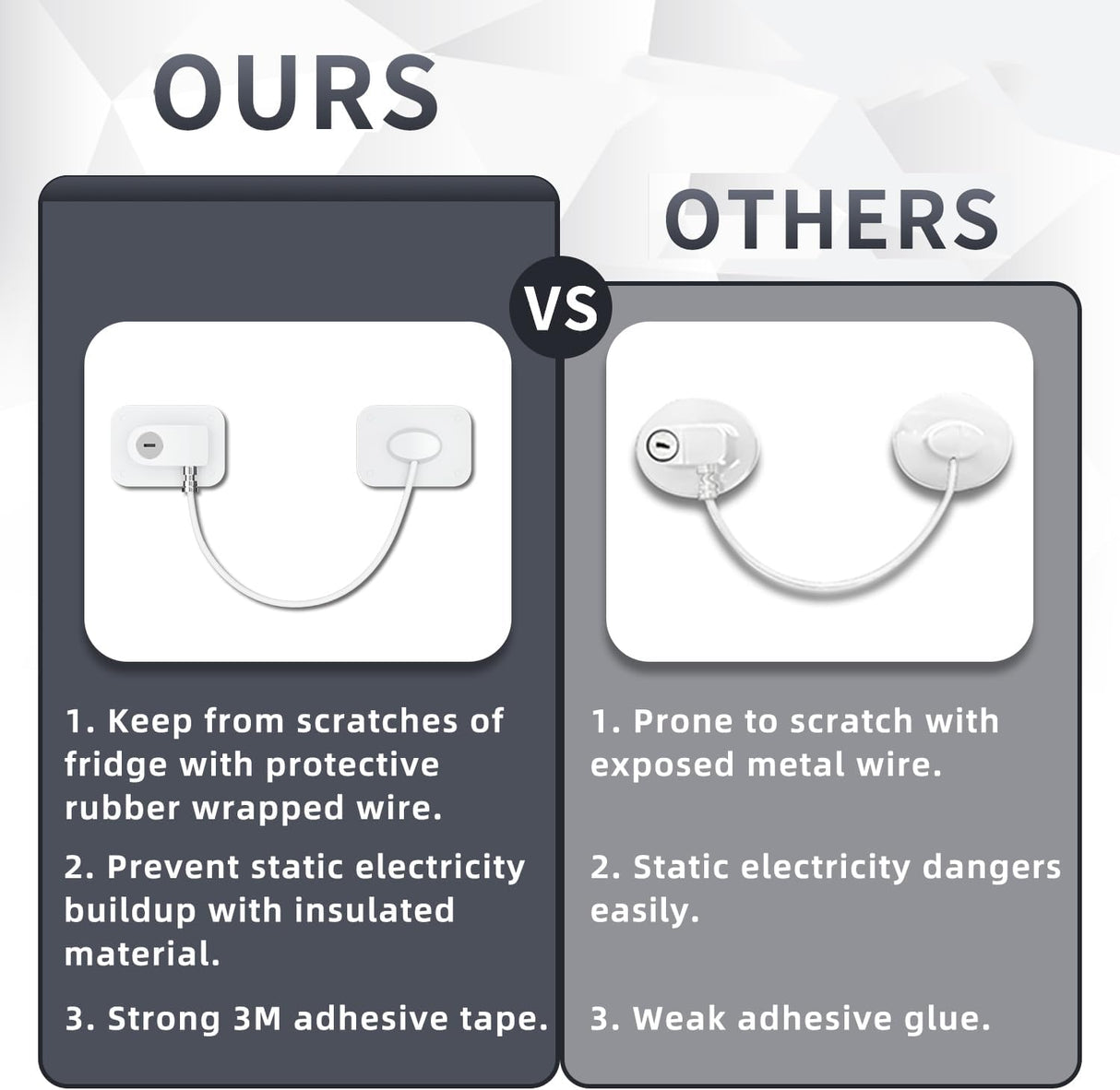 Paquete de 2 cerraduras para refrigerador de silicona