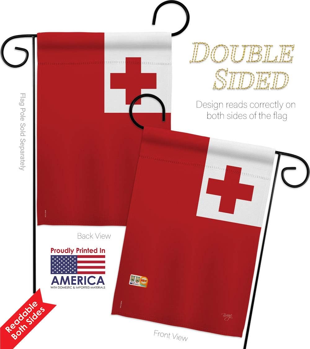 Breeze Decor HG108362 Banderas de Tonga de la Nacionalidad Mundial Impresiones Decorativas Casa Vertical 28 X 40 Jardín 13 18.5 Doble Cara Bandera Colección