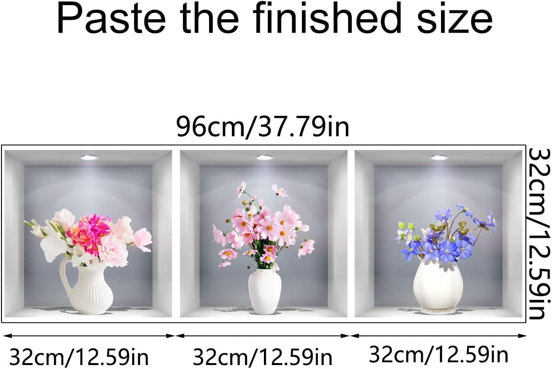 Calcomanía 3D Jarrones Flores - Decoración Removible - Daisy