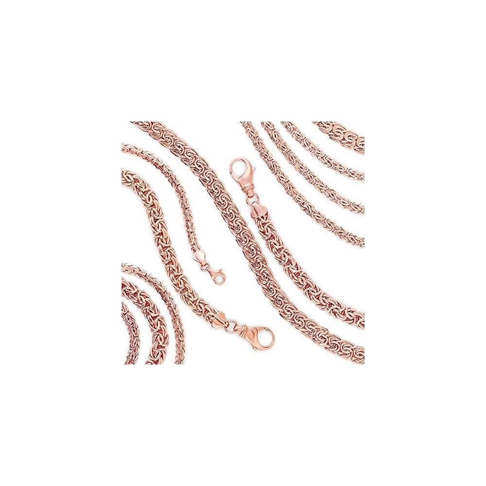 Pulseras bizantina plana de oro rosa de 18 quilates