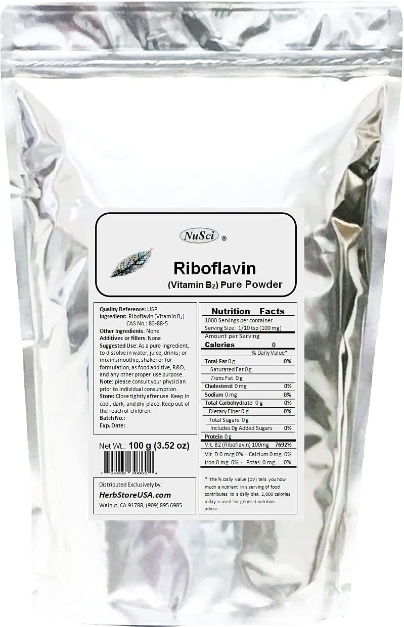 Riboflavina B2 Pura en Polvo 100g Sin Marca