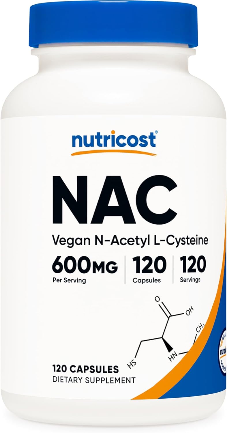 N-Acetil L-Cisteína 600mg Nutricost 120 Cápsulas Vegetarianas