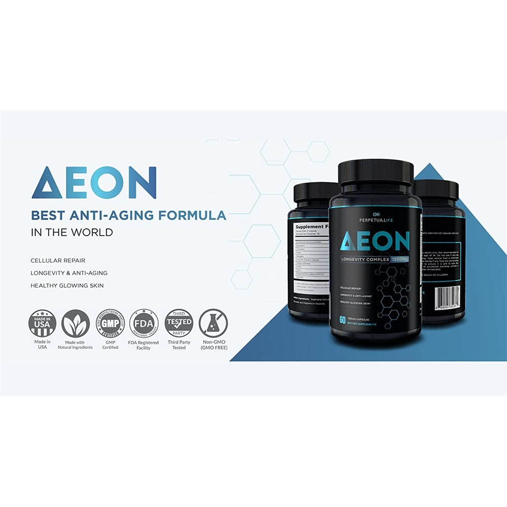 Suplemento antienvejecimiento NAD+ Complejo AEON con LIPO NR