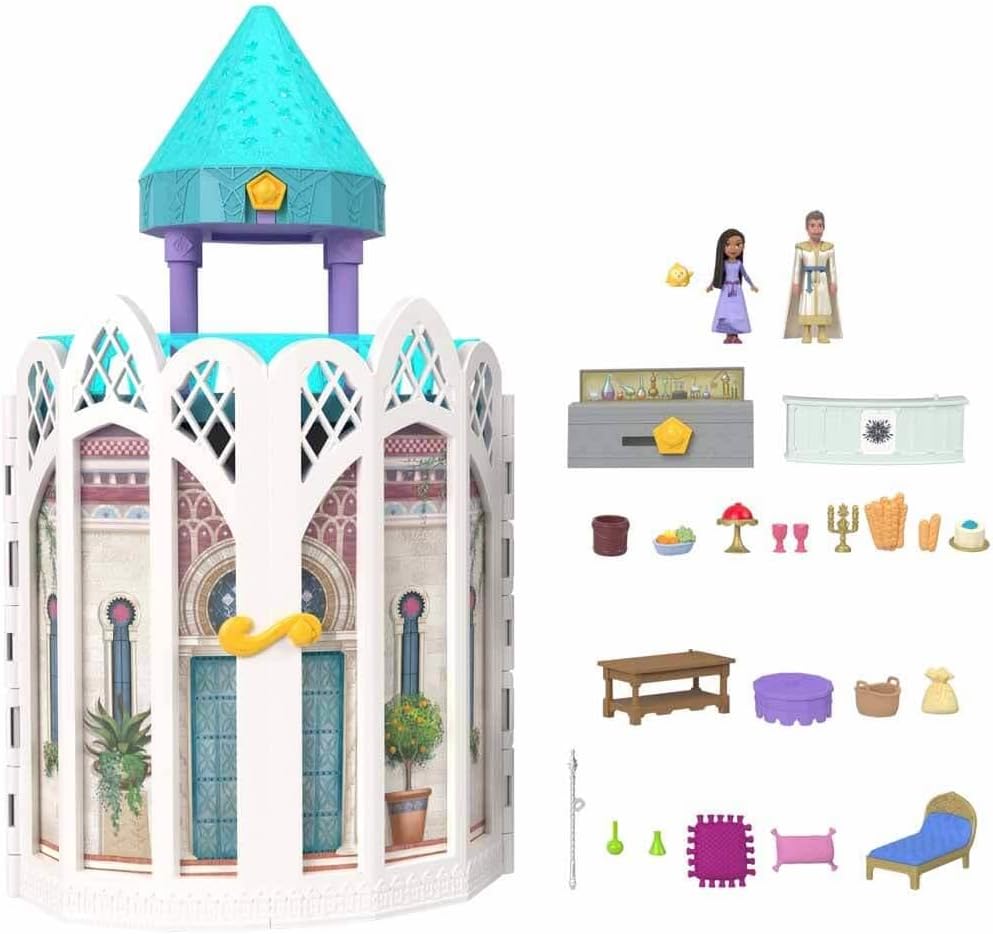 Casita de Juguete Disney Wish Mattel con 2 Muñecos y Accesorios