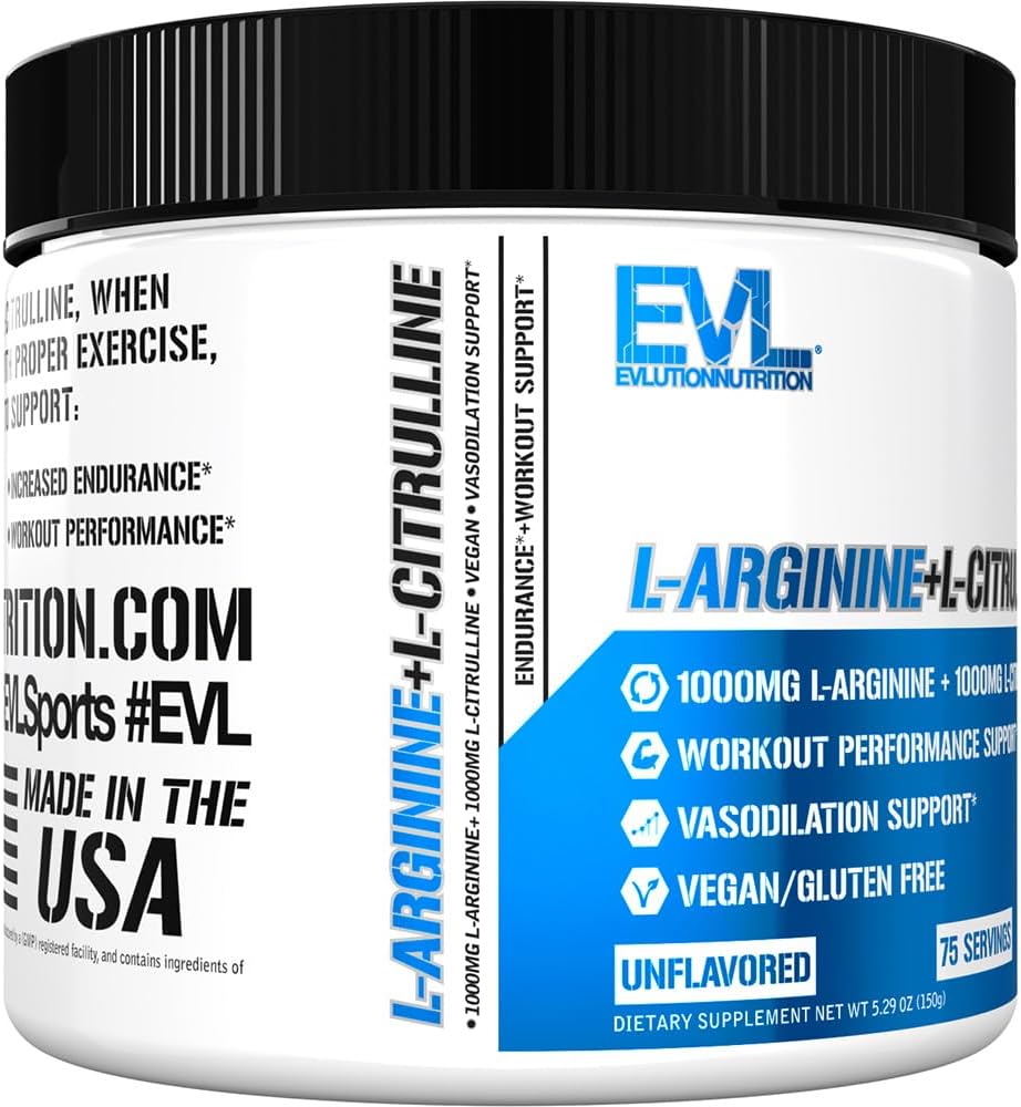 Suplemento de Endurance Evlution Nutrition - L-Arginina + L-Citrulina