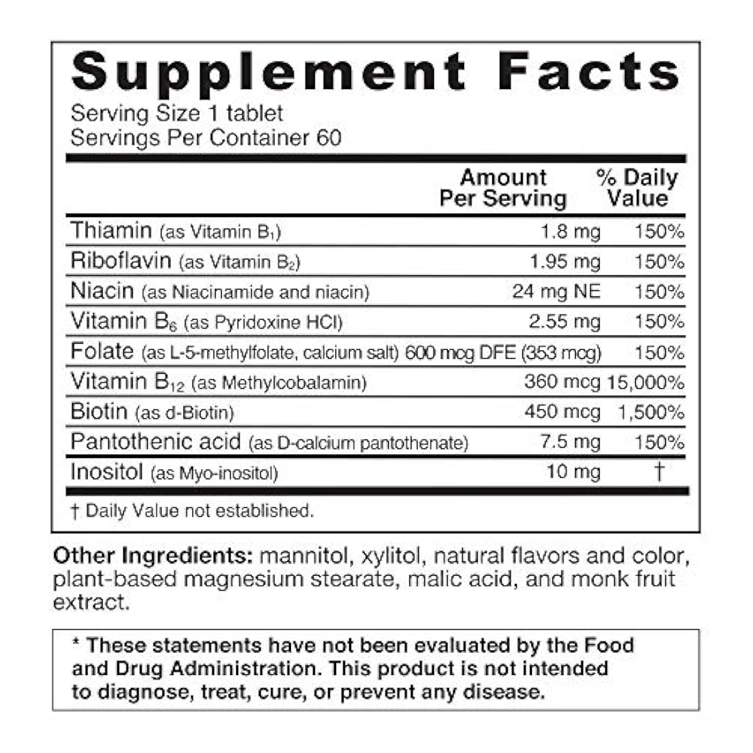 B-Complex con metilcobalamina y metilfolato, apoyo inmune