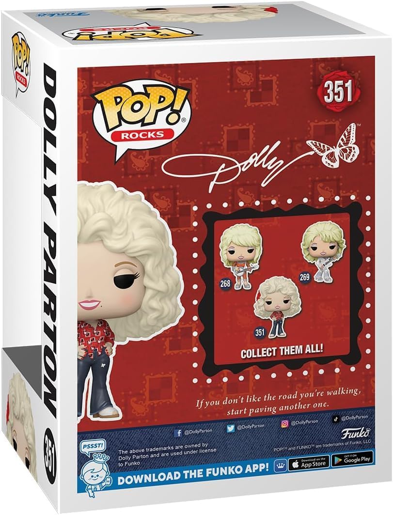 Figura POP Rocks de Dolly Parton, 1977, 3.75 pulgadas, Funko