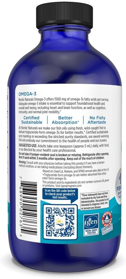 Omega-3 de Nordic Naturals, 1560 mg, 48 Porciones, No GMO