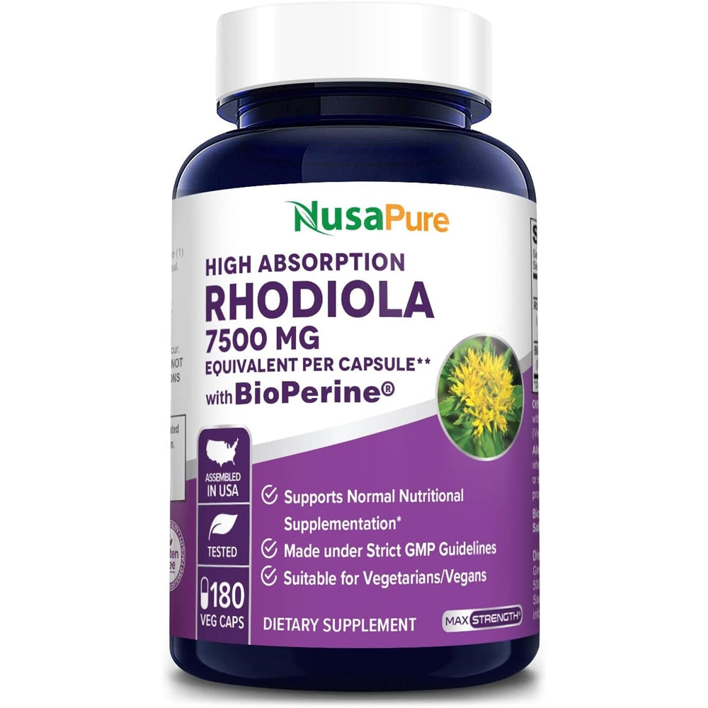 Suplementos Rhodiola Rosea 4800mg 180 cápsulas vegetales