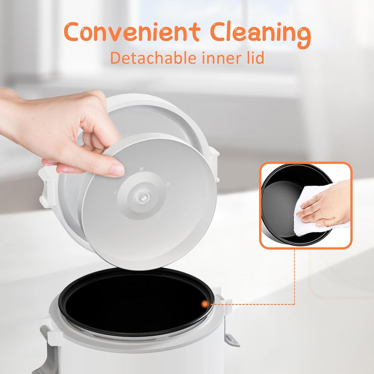 Mini Olla Arroz 1-1.5 Tazas, Cocina Fácil, Pot Removible