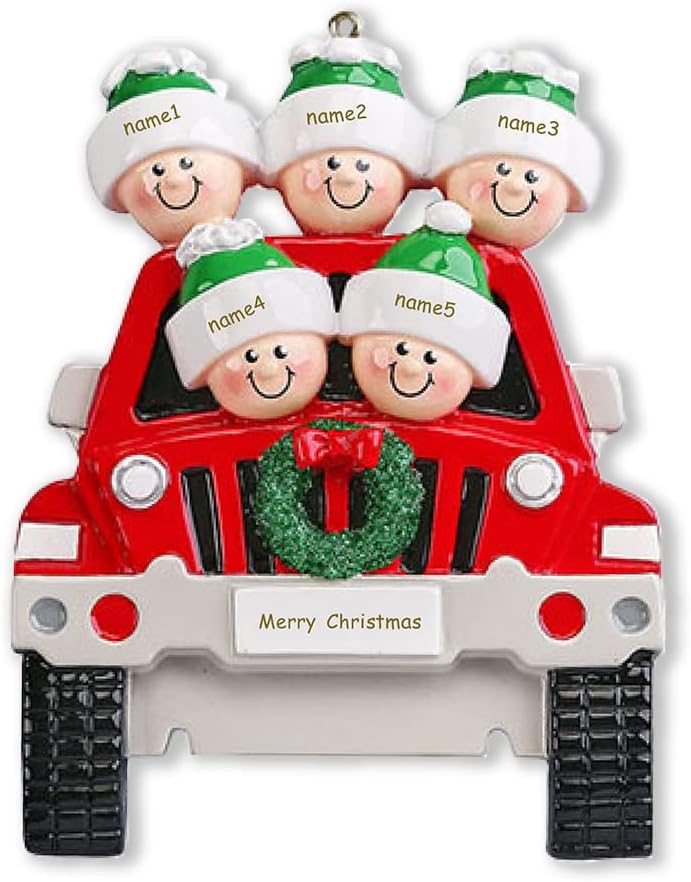 Adornos Navideños Personalizados Jewelstruck para 5 Nombres