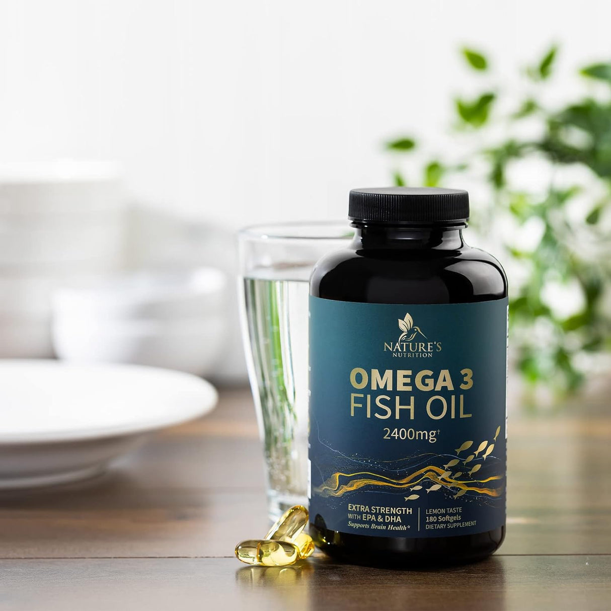 Suplemento Aceite de pescado Omega 3 Triple Strength 2400 mg