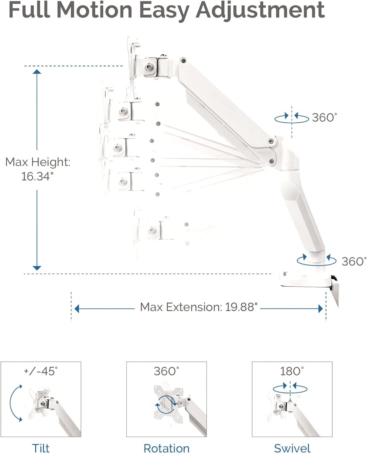 Brazo Monitor Fellowes Platino, 32, Rotación 360°, USB
