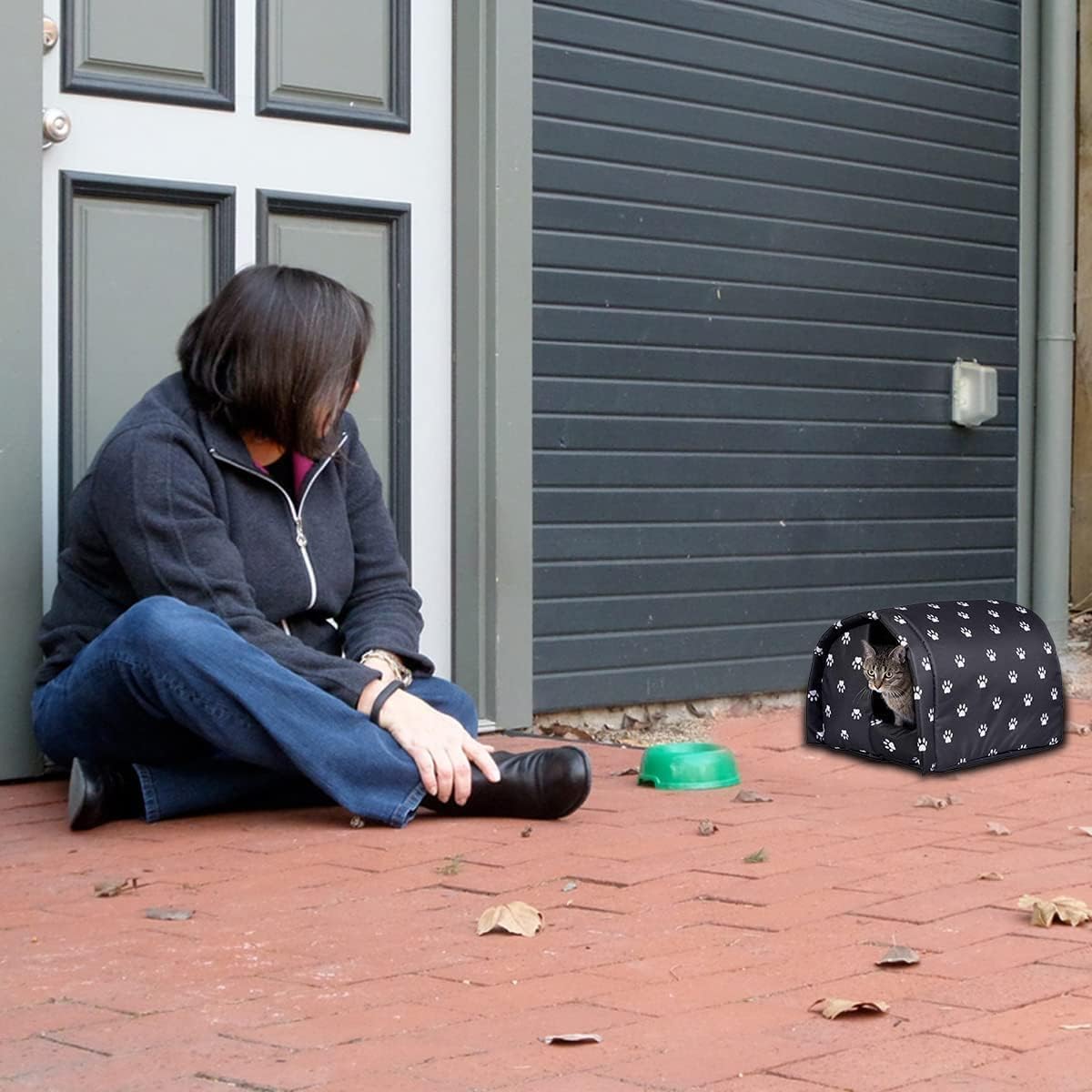 Casa para Gatos Exteriores, Resistente al Clima, Modelo Plegable