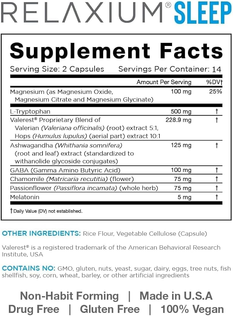 Suplemento Relaxium Ayuda para dormir alivio del estrés