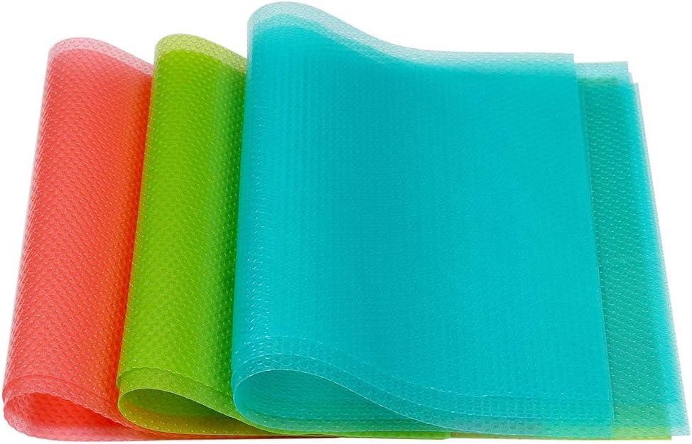 9 Estera para Refrigerador Lavables, Fácil Limpieza Rojo/Verde/3Azul