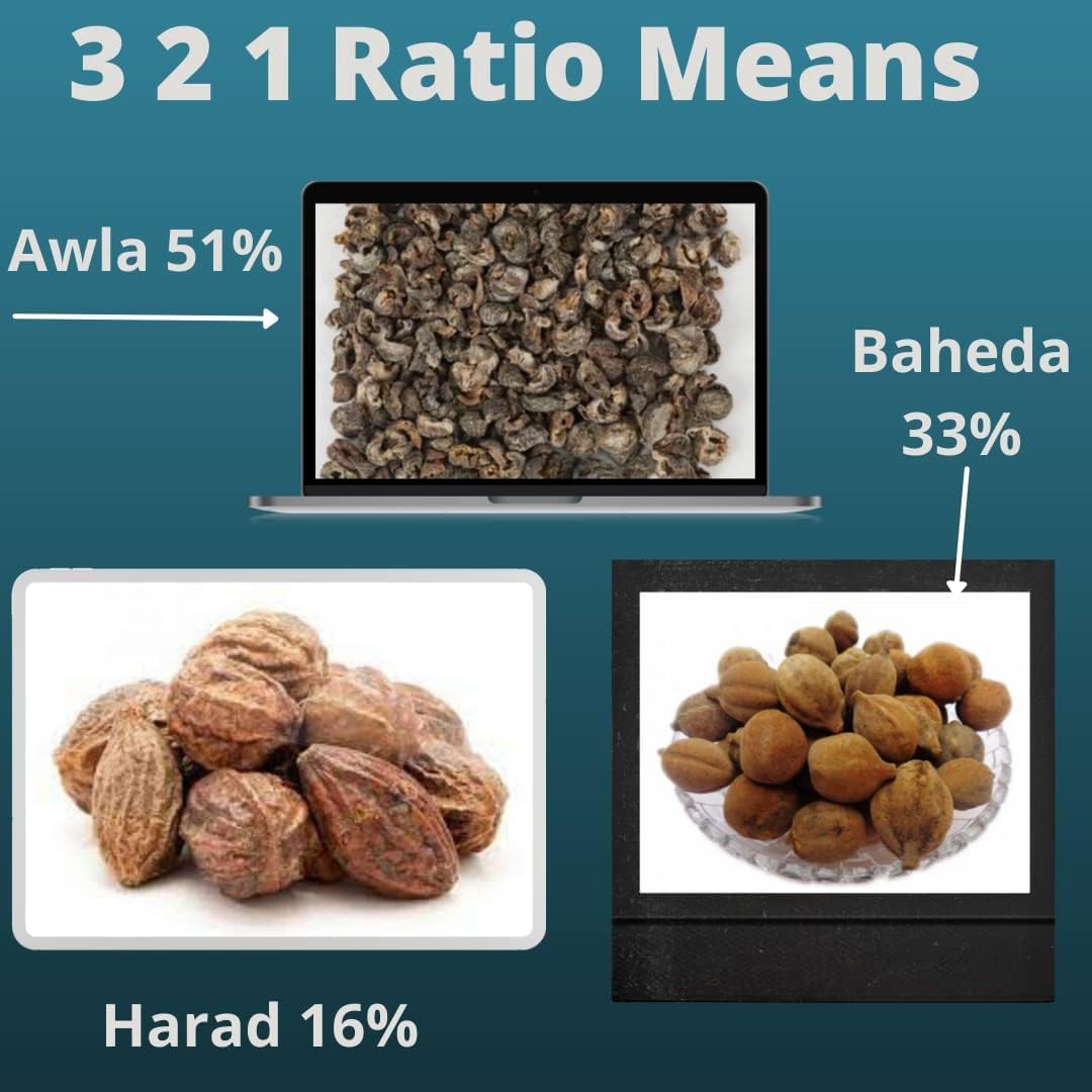 Suplementos Triphala en polvo de Harad, Baheda y Amla-7.05oz