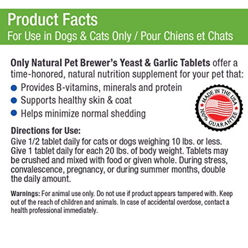 Solo levadura de cerveza y ajo natural para mascotas
