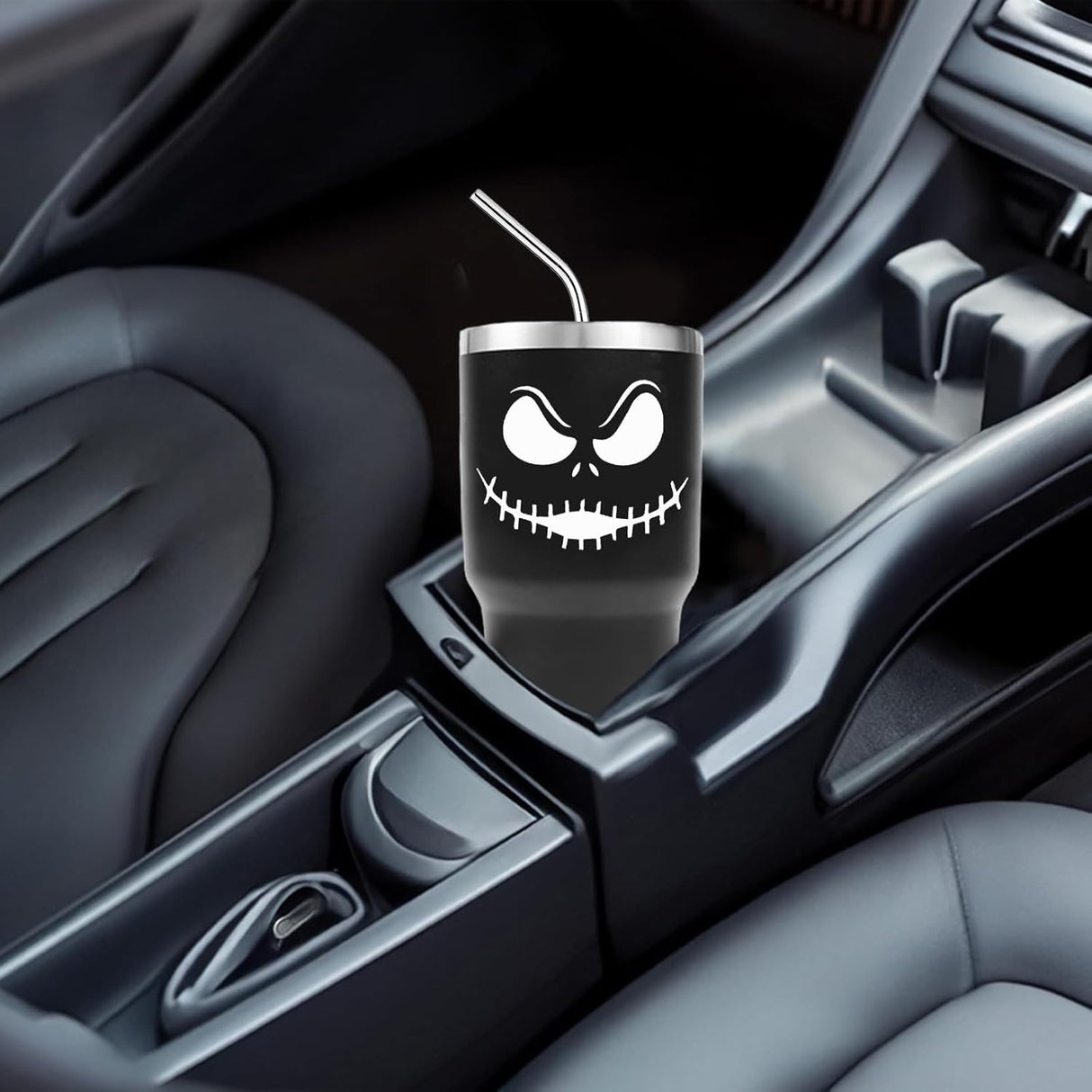 Taza de Acero Inoxidable Jack Skellington 30OZ con Asa y Popote