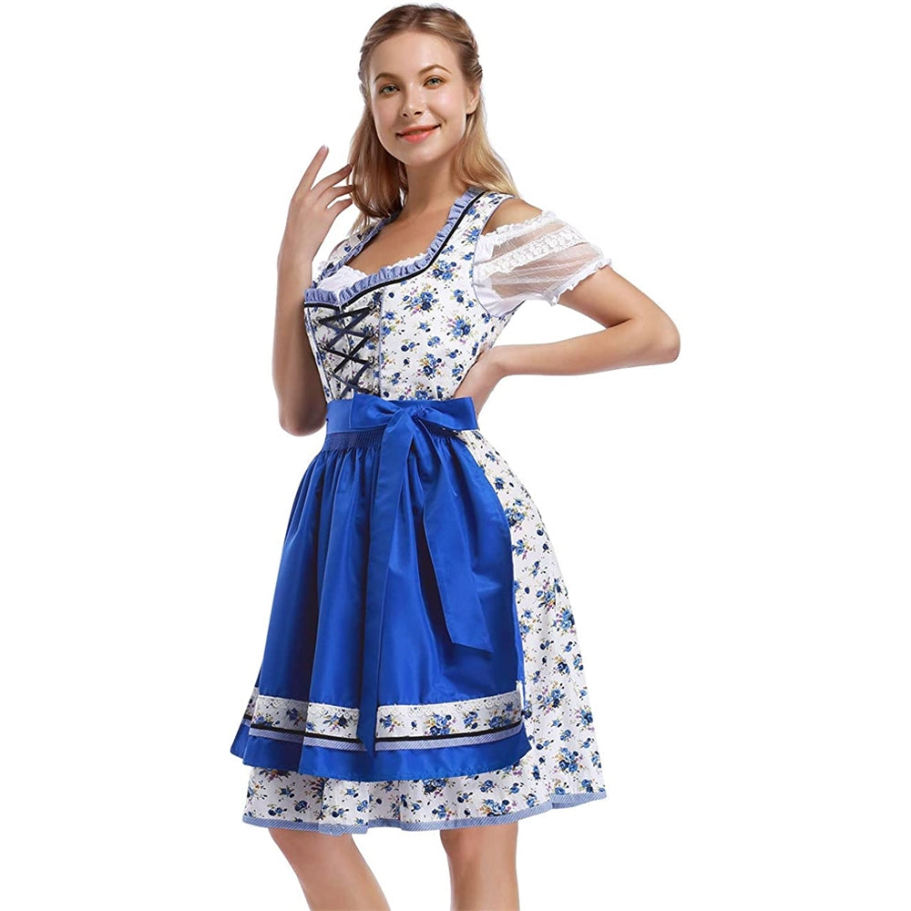Disfraces de Vestido para mujer Oktoberfest azul talla M