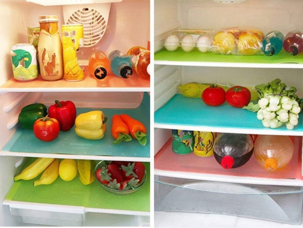 9 Estera para Refrigerador Lavables, Fácil Limpieza Rojo/Verde/3Azul
