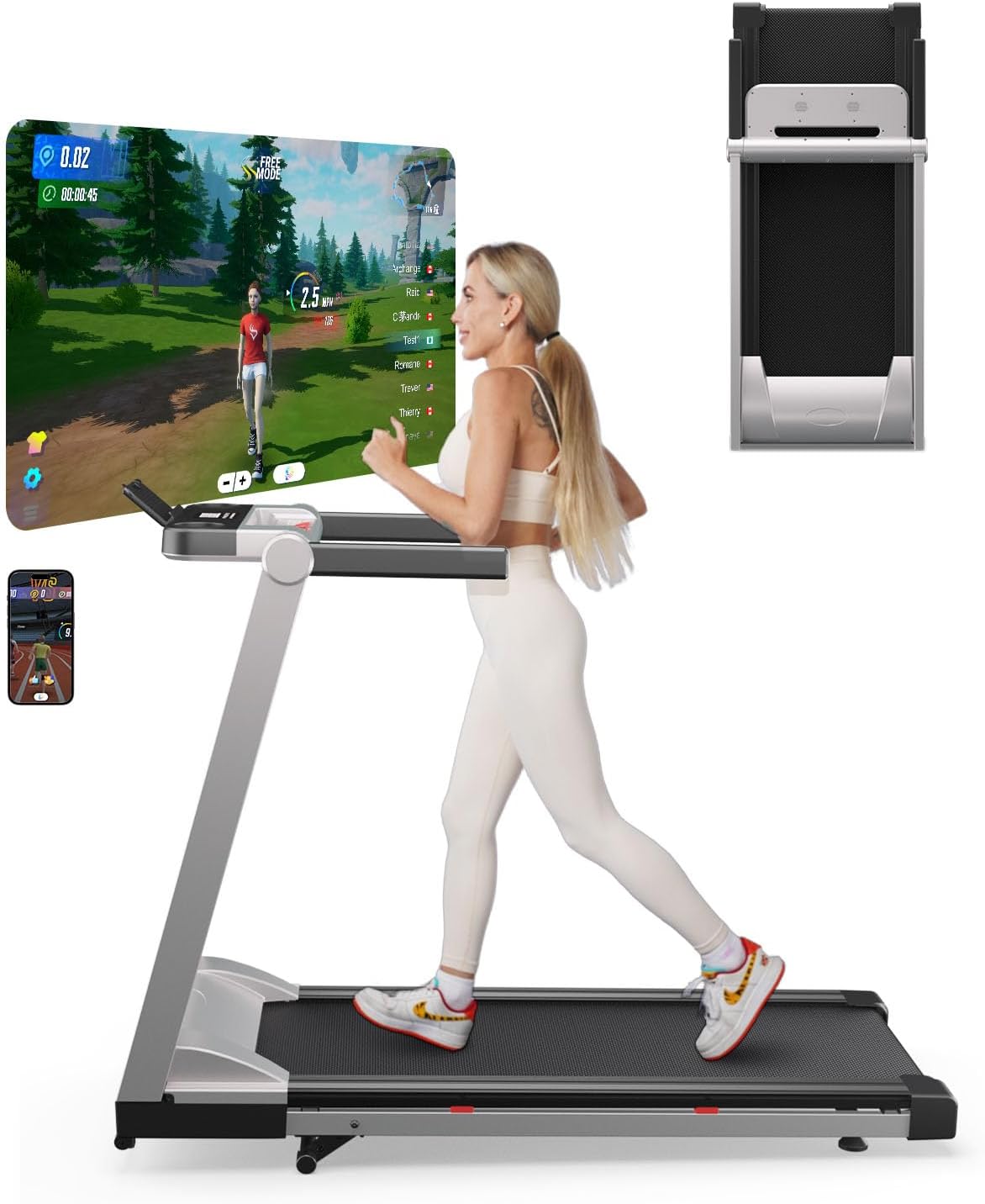 Cinta de Correr DeerRun, Plegable, 3.5 HP, 350 LBS, Bluetooth