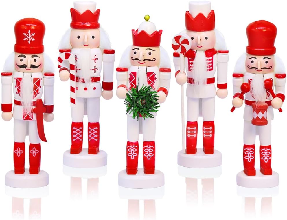 Conjunto de 5 Adornos de Cascanueces Jolik, Decoración Navideña