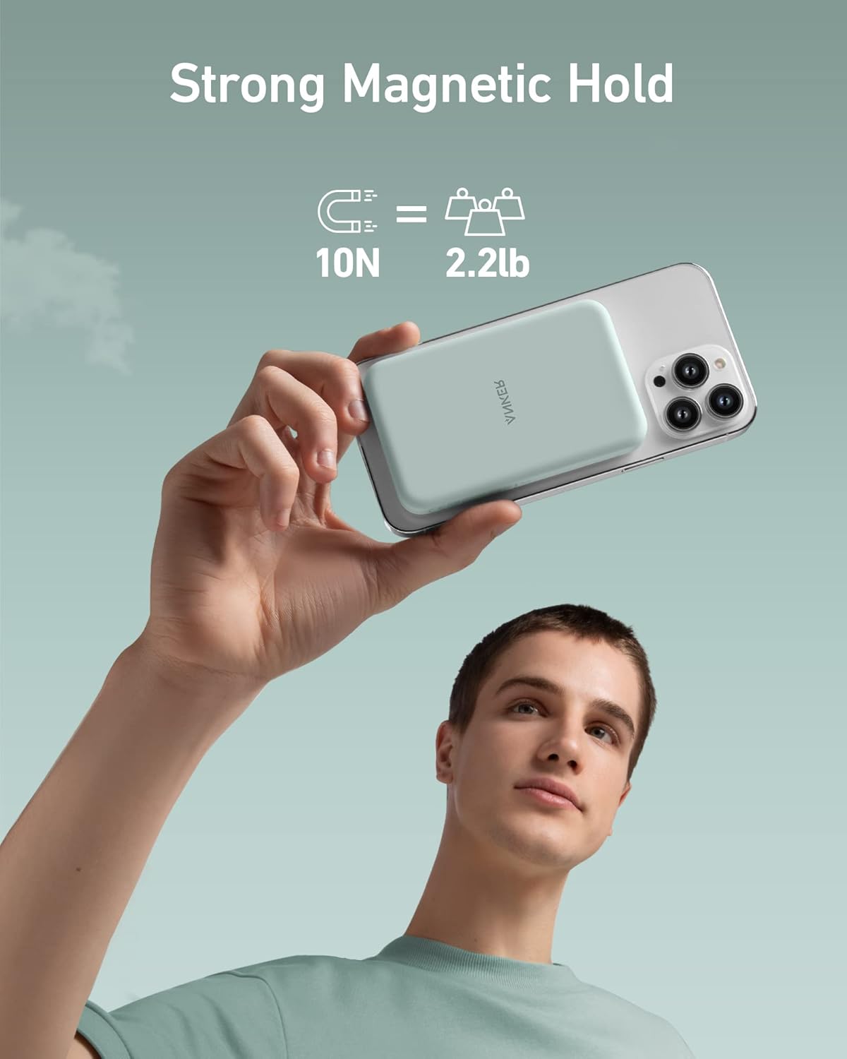 Cargador inalámbrico magnético 5000 mAh con cable USB-C