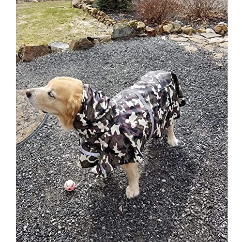 NACOCO - Impermeable ajustable para perros, poncho a prueba de agua, ropa ligera para lluvia con capucha y tira reflejante