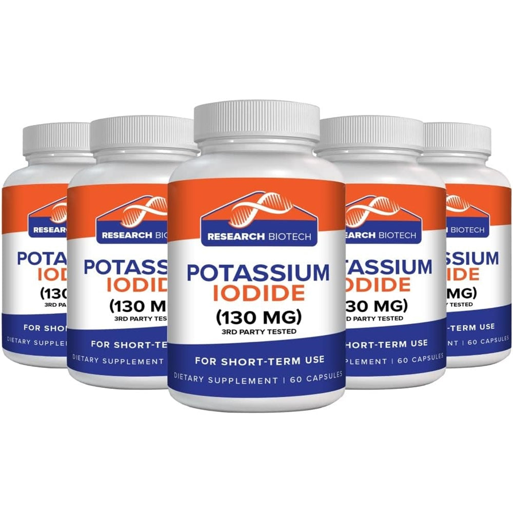 Suplemento de yoduro de potasio de 130 mg pack de 5 300 und