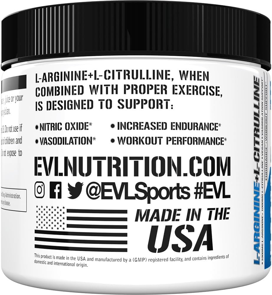 Suplemento de Endurance Evlution Nutrition - L-Arginina + L-Citrulina