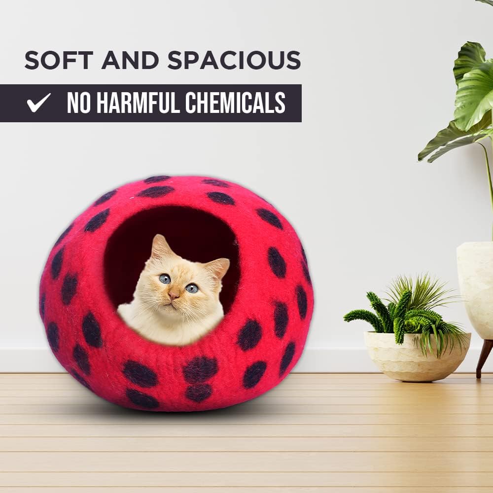 Cueva para Gatos Woolygon - Felt Eco-Friendly - Polka Dot