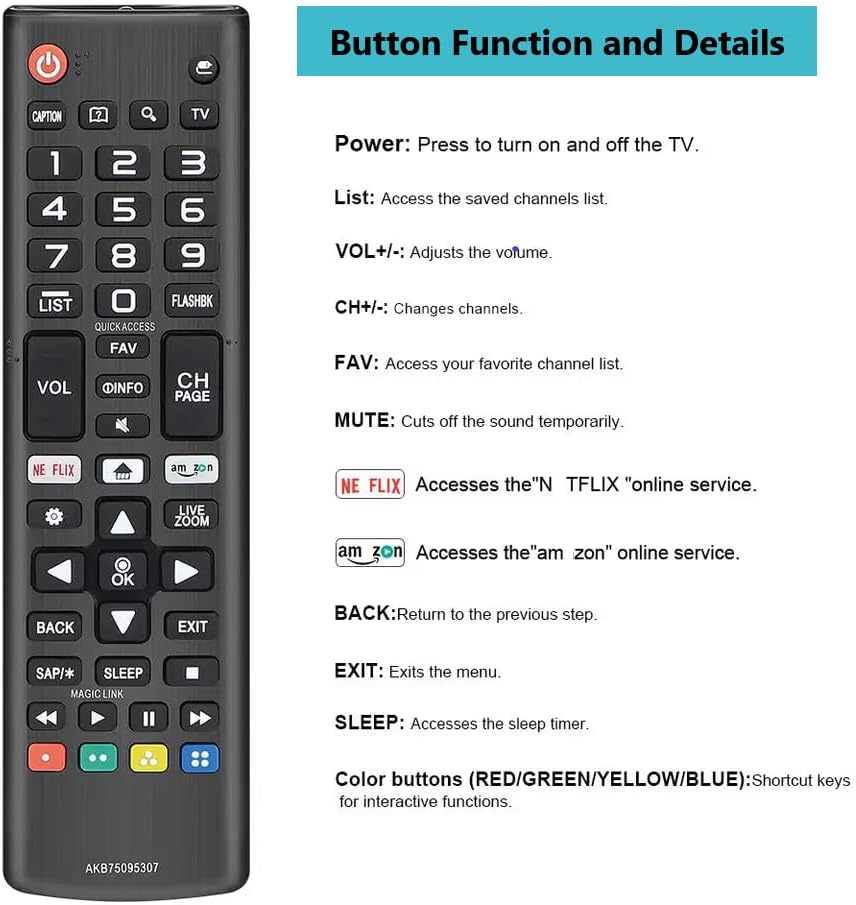 Control Remoto Universal LG para TVs Smart 3D 4K Webos