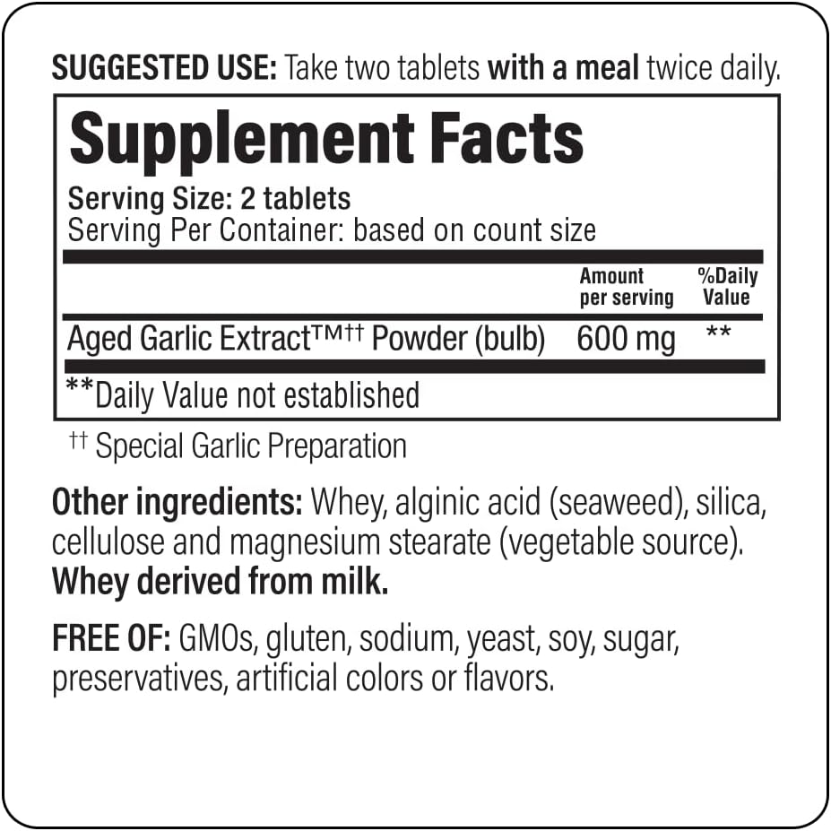 Cápsulas de Extracto de Ajo Añejado para Corazón Fórmula 100
