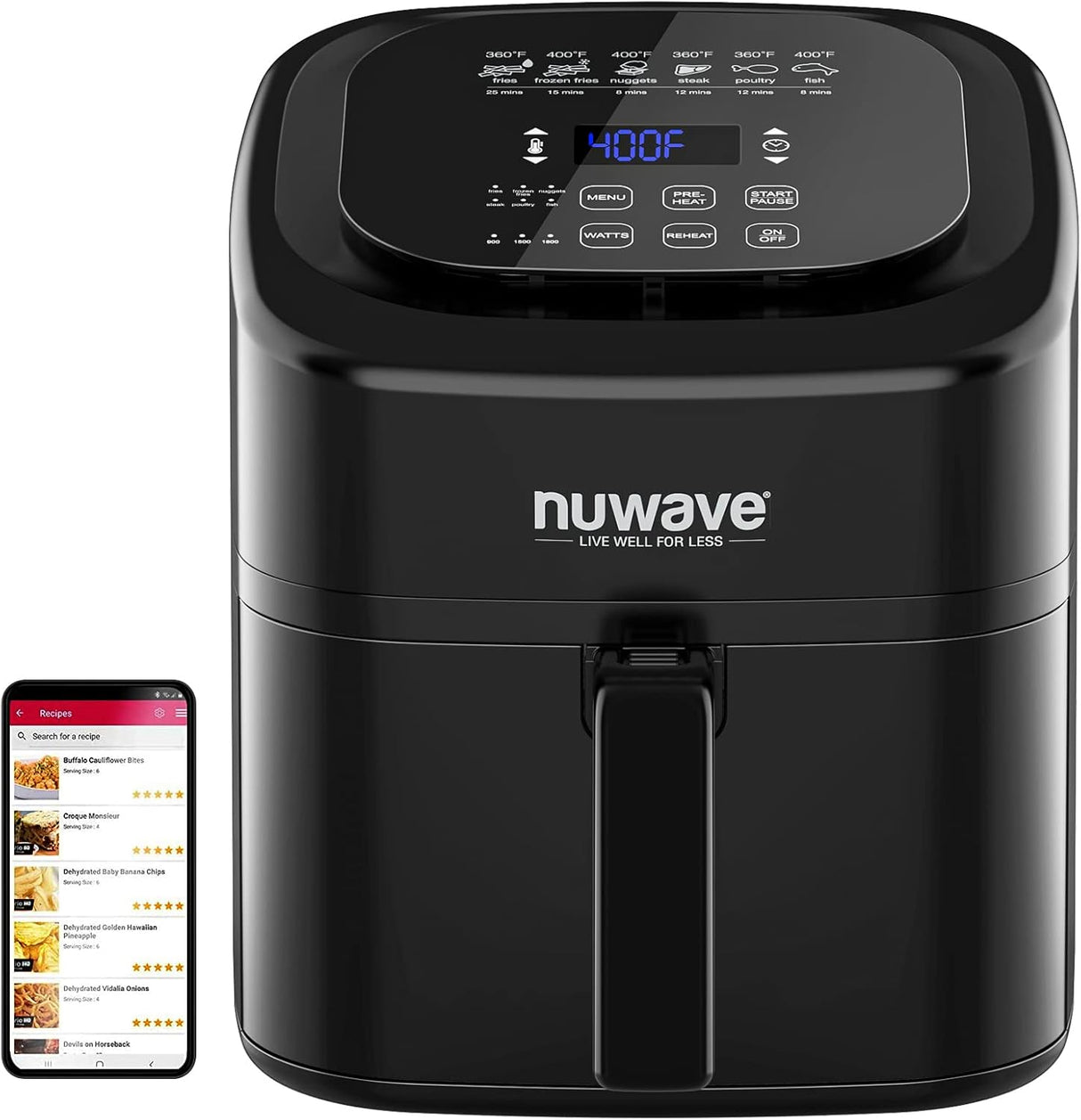 Freidora de aire Nuwave Brio 6 cuartos, digital, 6 funciones