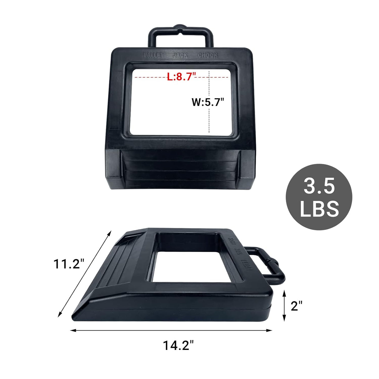 Cuña de goma para carretilla elevadora, 2 piezas, 14.2x11.2x2