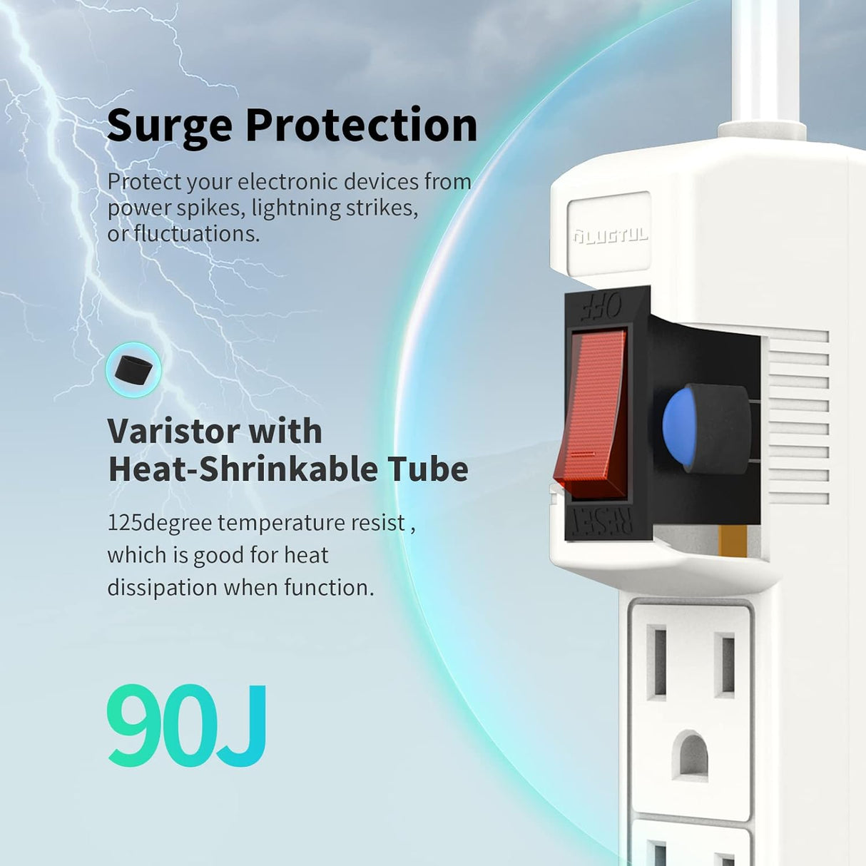 PLUGTUL pack 2 protectores de sobretensiones con 6 tomas