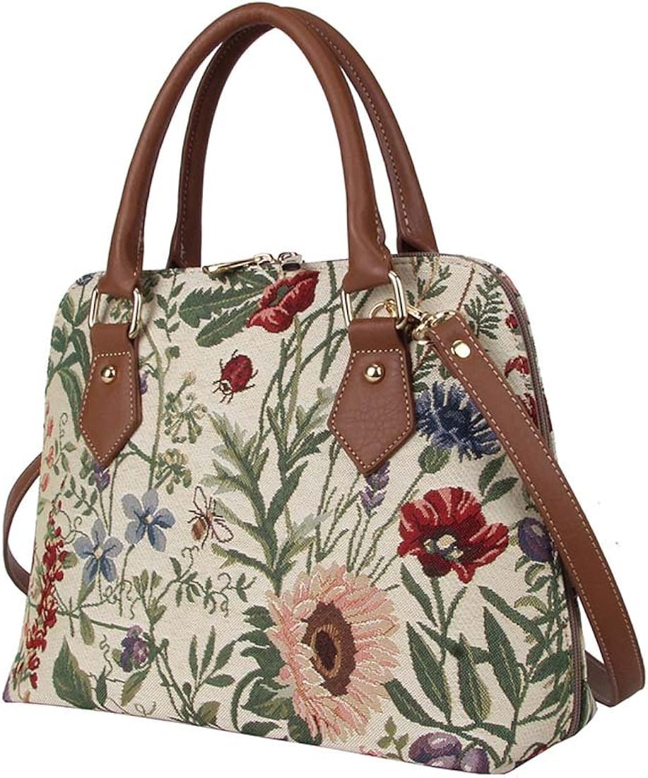 Bolso de hombro Signare con tapiz de flores para mujer