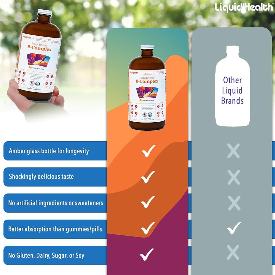 LIQUIDHEALTH Multivitamínico líquido complejo de vitamina B