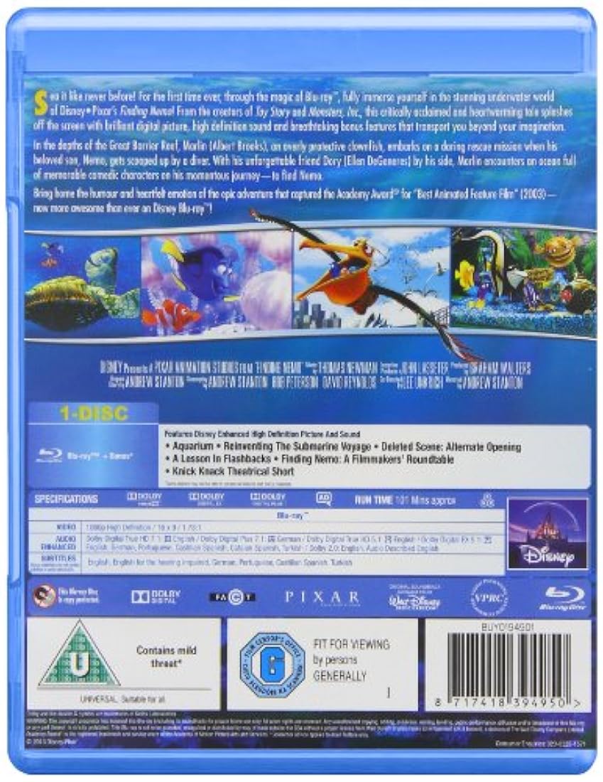 pelicula en Blu ray de Buscando a Nemo