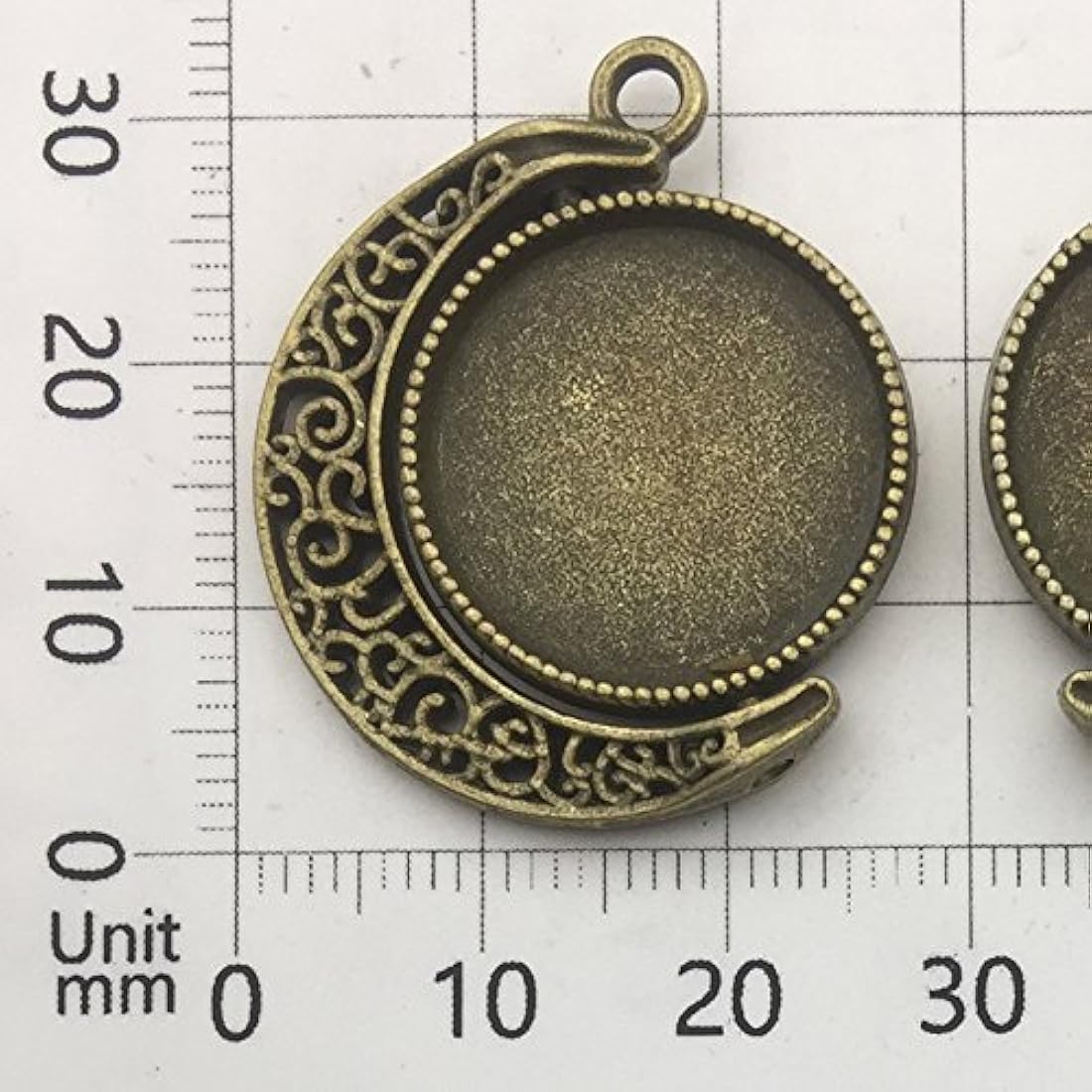 Rotación Doble Lado Redondo Bisel Colgante Bandejas Base Cabujón Ajustes Bandejas Colgante Blanks Joyería Haciendo DIY Resultados