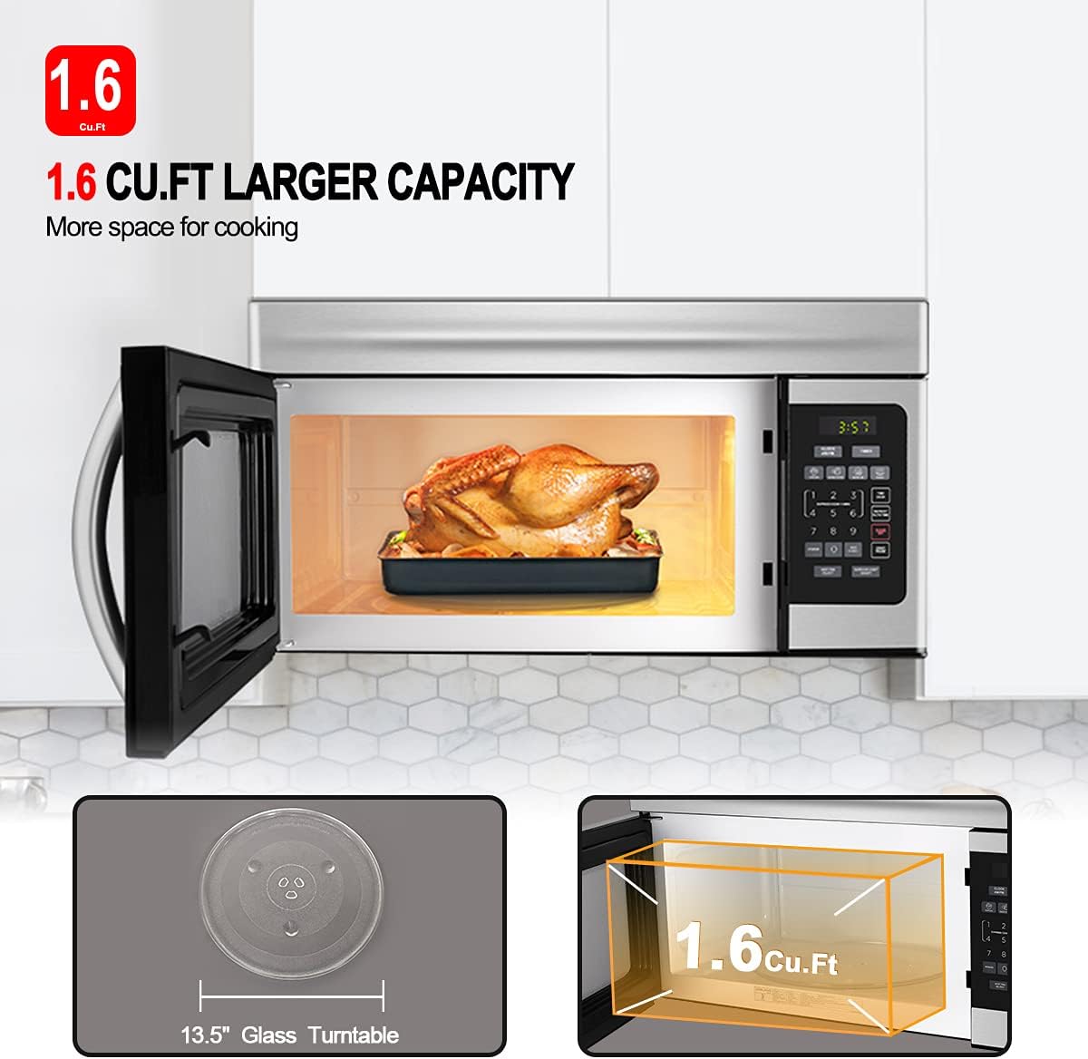 Microondas sobre la estufa GASLAND Chef OTR1603S 1.6 Cu. Ft.