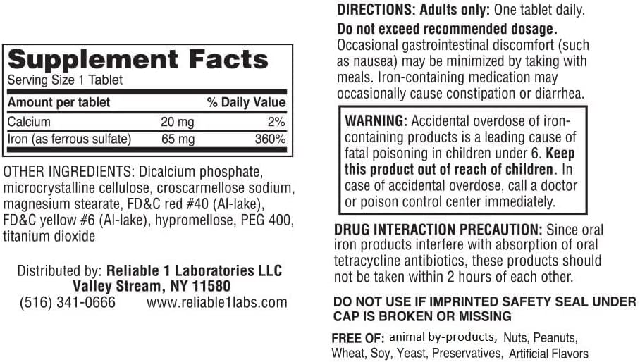 Suplemento para anemia y deficiencia de hierro