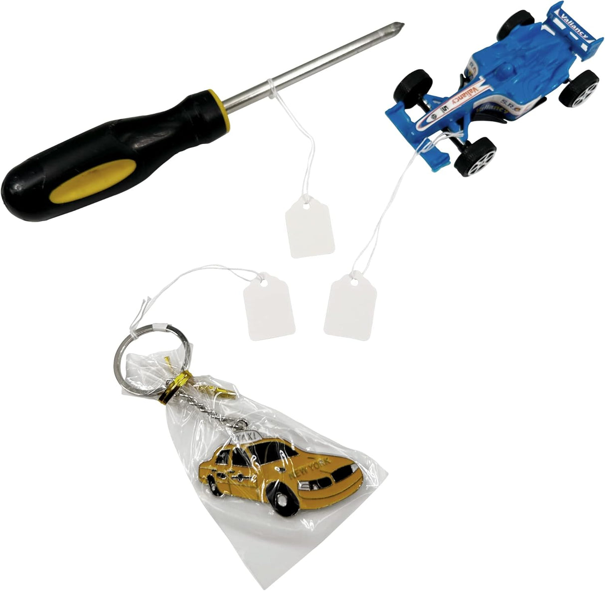 CuteBox Etiquetas de cadena blancas de 3/4" x 1 1/8" 100pc