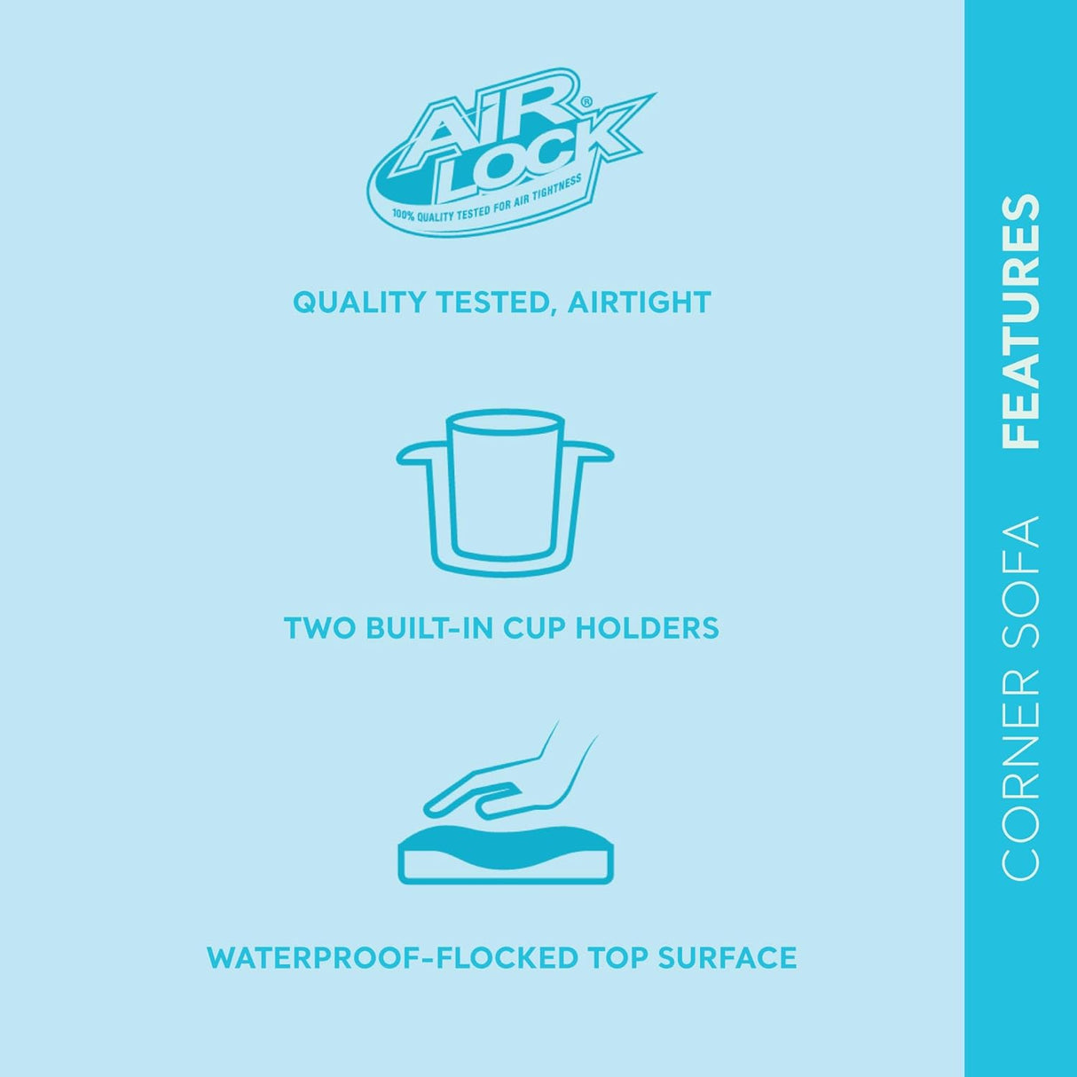 Sofá Inflable Intex Esquinero 2-en-1, Capacidad 880lb, 101” x 80”