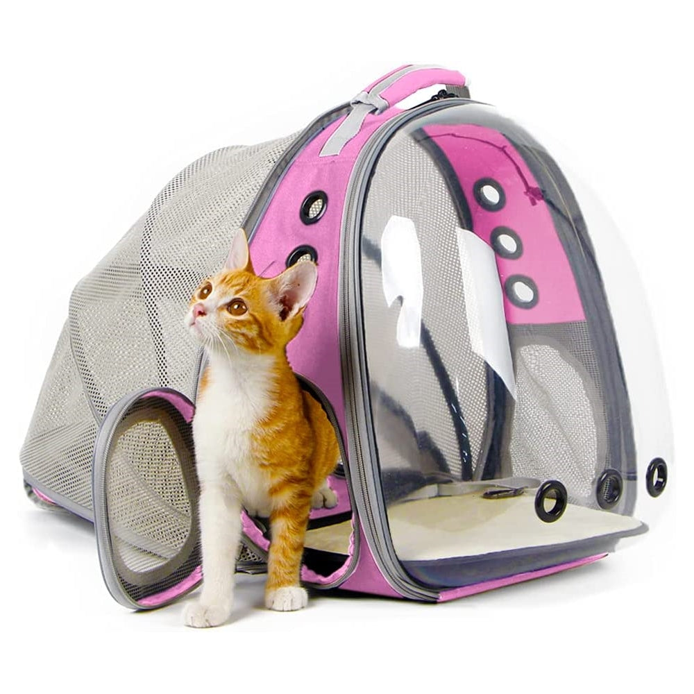 Mochila expandible para gatos con ventana de burbujas