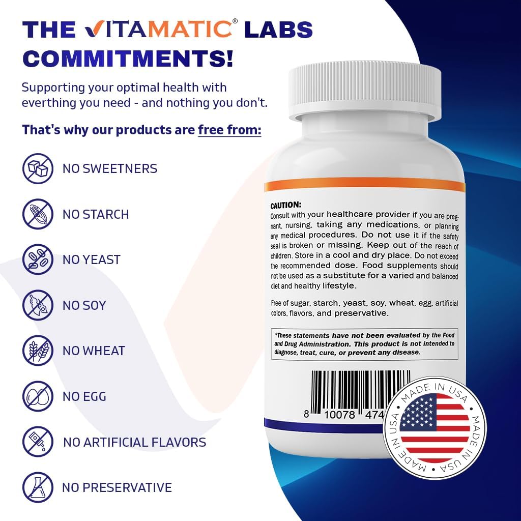 Píldoras de Cafeína Vitamatic 200mg, 250 Tabletas Vegetarianas