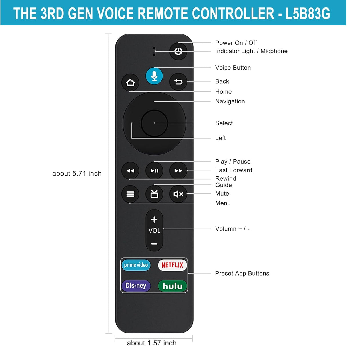 Control Remoto por Voz Allimity Compatible con Amazon TV