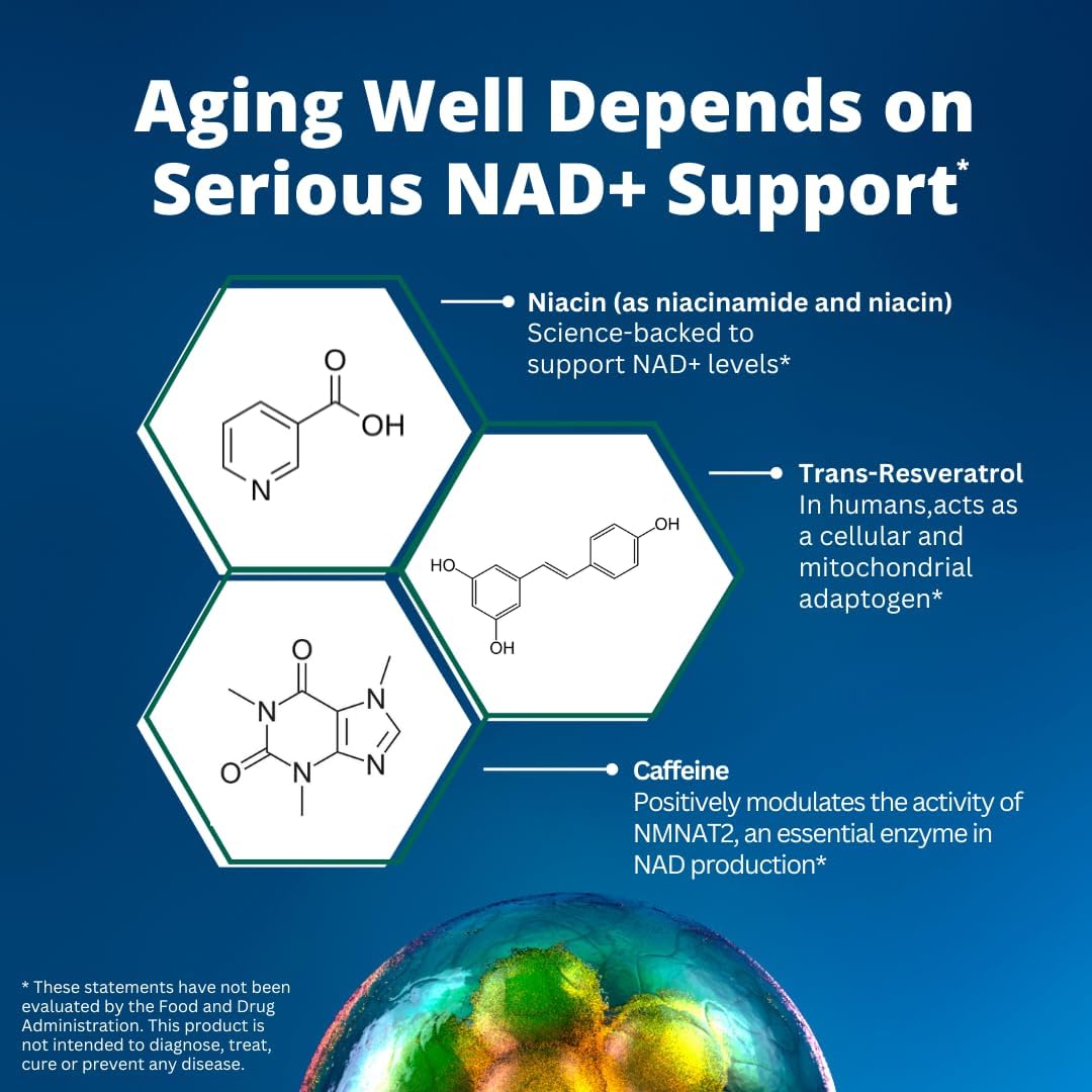 Suplemento NR, aumenta niveles NAD+ hasta 50%, vegano